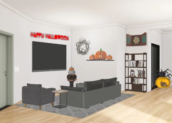 Halloween themed living room Design Rendering