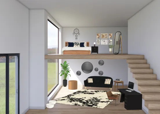 Modern Loft Room Design Rendering