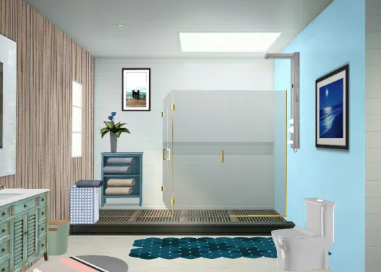 Beach Bathroom Escape Design Rendering