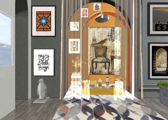The room of an artist. Design Rendering
