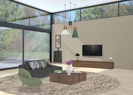 pretty Living room Design Rendering