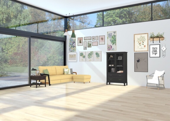 Plant Living Room Design Rendering