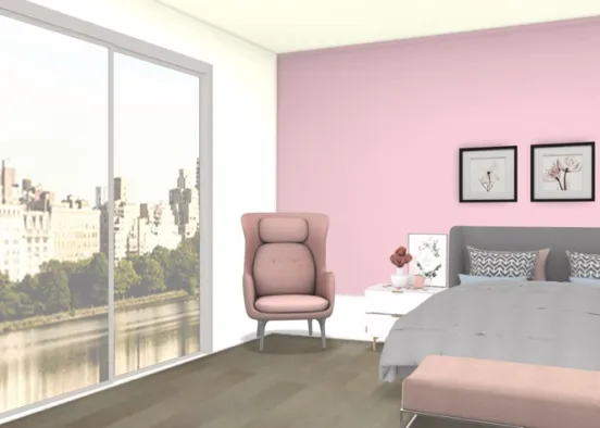 shades of pink bedroom  Design Rendering