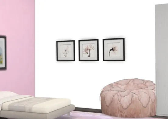 shades of pink kids bedroom  Design Rendering
