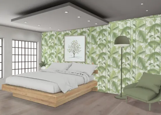 tropical themed bedroom  Design Rendering