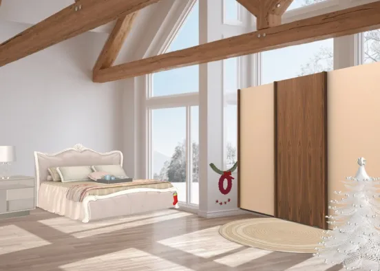 bedroom for the winter house Design Rendering