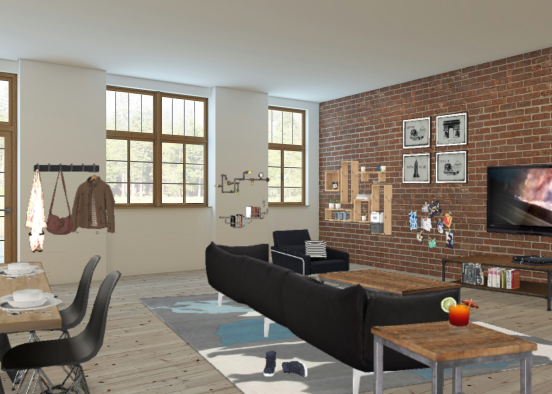 Living/dining room Design Rendering