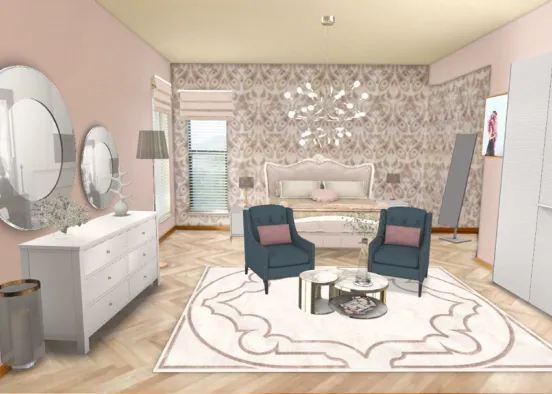 3D bedroom design  Design Rendering