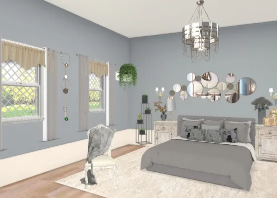 grey bedroom Design Rendering