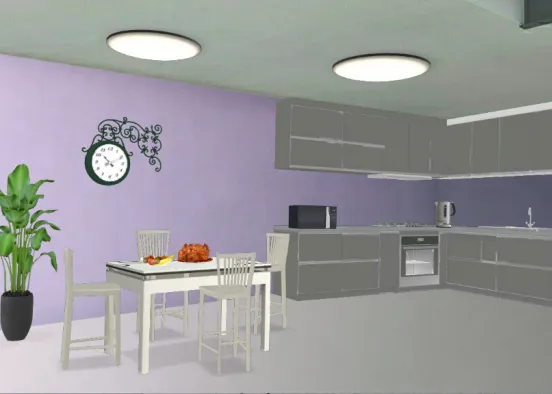 Кухня - столовая. Уютный проект для семьи. Design Rendering