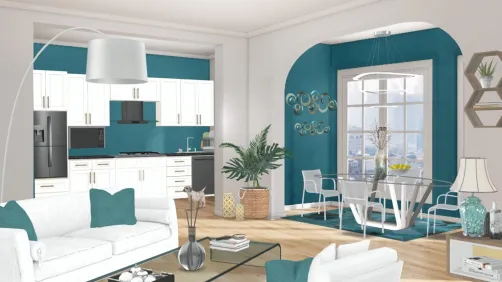 turquoise blue design room 