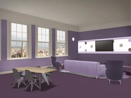   Violet & Purple Living/Dining Room
