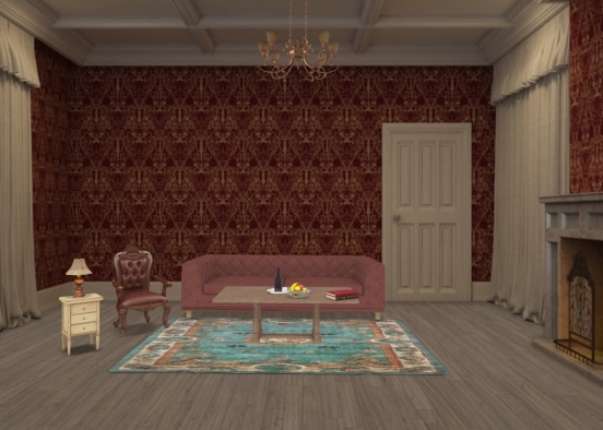 Royal Living Room Design Rendering