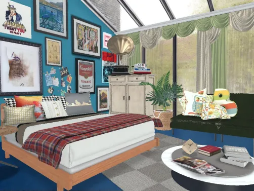 an apartment of a young book nerd