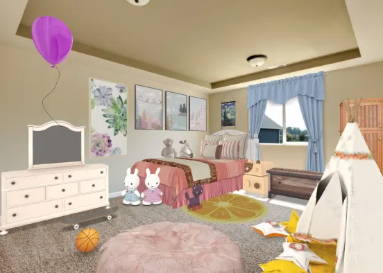 a child's room Design Rendering