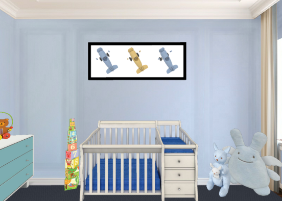 Blue Baby Boy Bedroom💙 Design Rendering