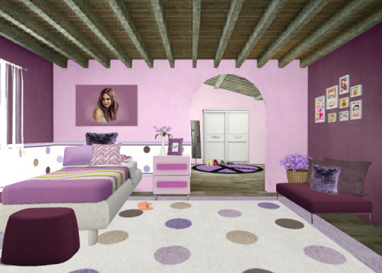Purple Little Girl Bedroom💜 Design Rendering