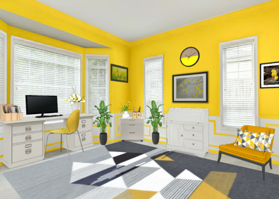 Yellow Office 💛 Design Rendering