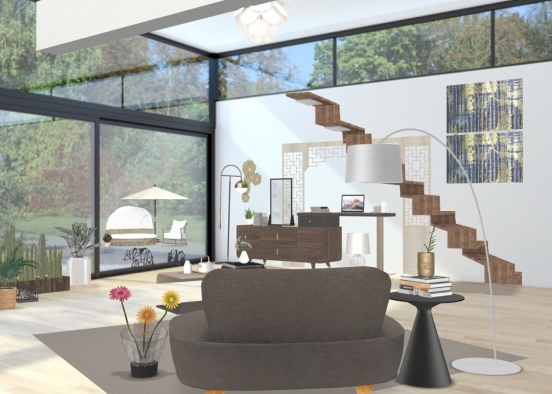 designed living room Design Rendering