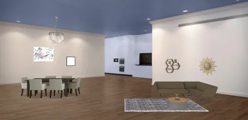 Es und Wohnzimmer in einem 