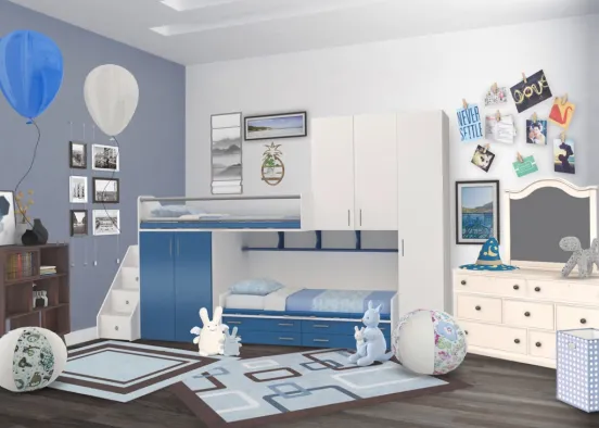 baby blue kids room <3 Design Rendering