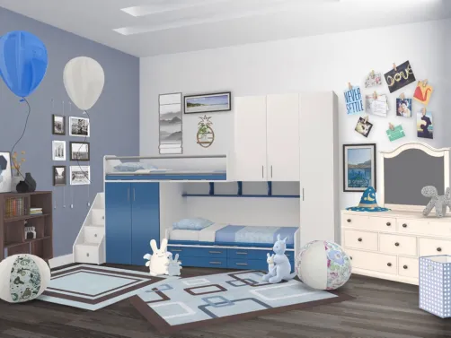 baby blue kids room <3