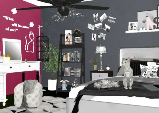 Girl's bedroom Design Rendering
