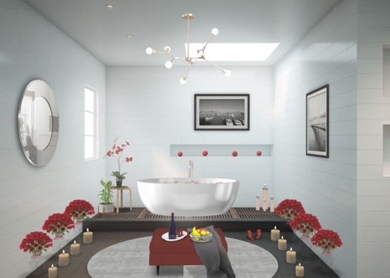 Romantic Bathroom  Design Rendering