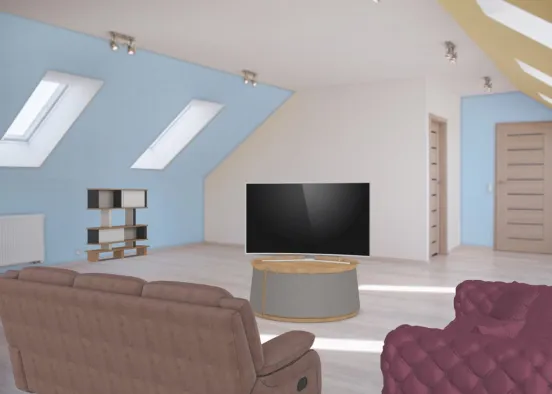 game, living room Design Rendering