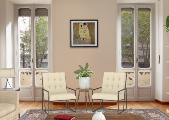 Modern Classic Livingroom Design Rendering