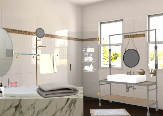 Rich Lux Bathroom Design Rendering