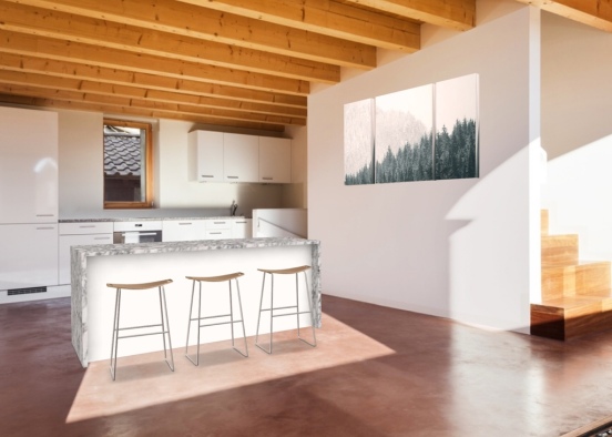 cabin kitchen Design Rendering