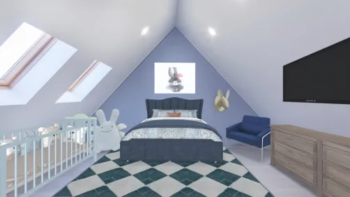 blue bunny room!!🐰🐰🐰🐰 fits for mom and baby:)