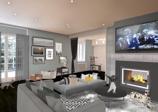banks living room.  Design Rendering