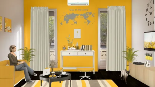 living room yellow