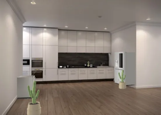 Modern Kitchen for Mansion Design Rendering
