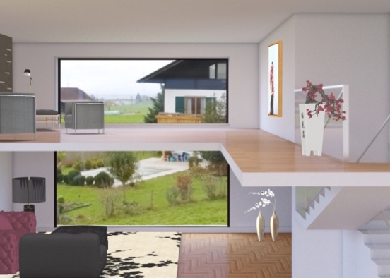 modern living room  Design Rendering