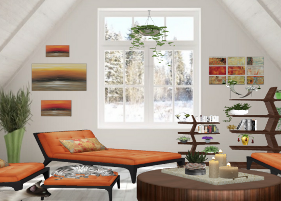 Modern sitting room Design Rendering