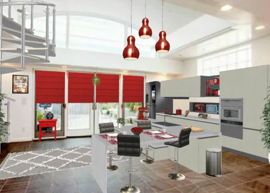 A touch of red. Design Rendering