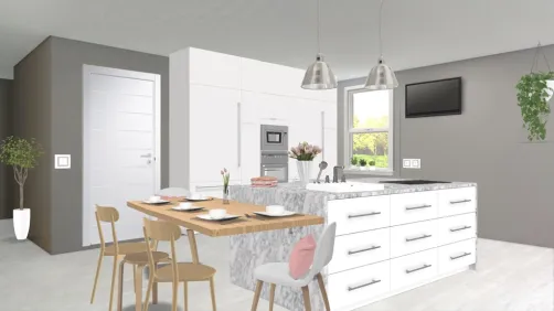 Cocina comedor / dining kitchen 💗🤍💗🤍 