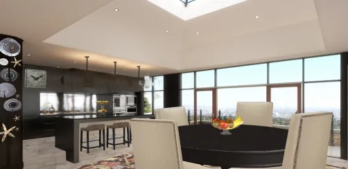 city  loft kitchen/ dining area 