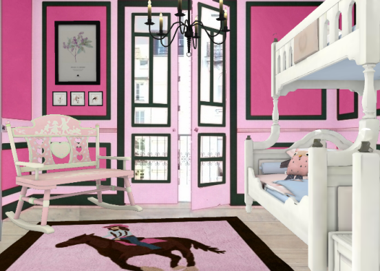 A room for twin princess Design Rendering
