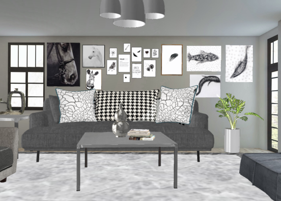 All about the Grays  living rm. Design Rendering