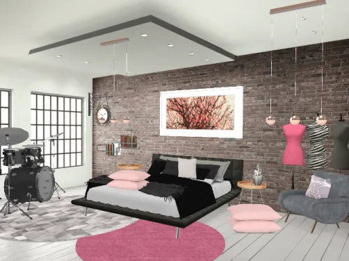 Chambre industrielle chic 🍨🎀♀️🍦🌹💐🏵👒💗👩🐩