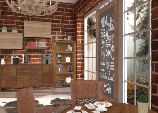 Rustic Coffee House ☕️ Design Rendering