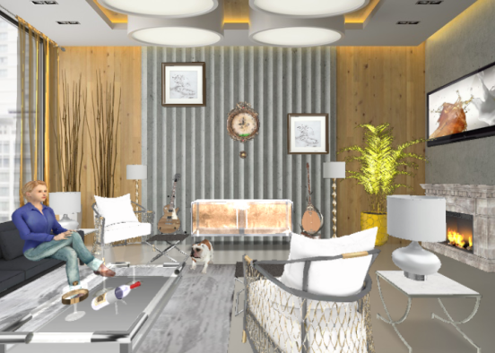 Gold and silver room Design Rendering