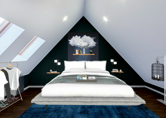 Guest room In the attic Design Rendering