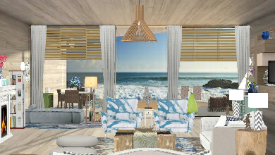 Seaside living room Design Rendering