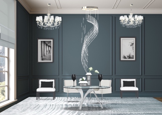 The Gray Dining Room  Design Rendering