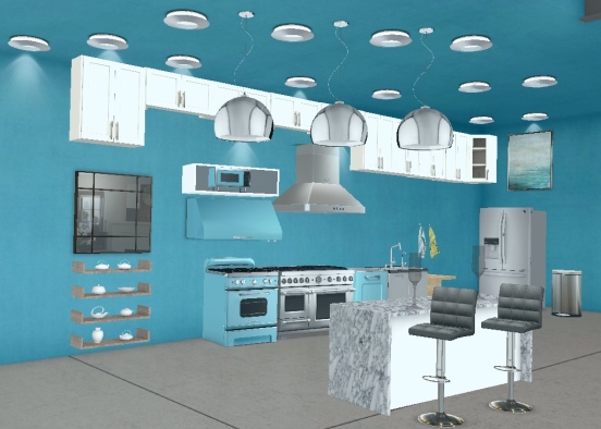 The Blue Serine Kitchen  Design Rendering